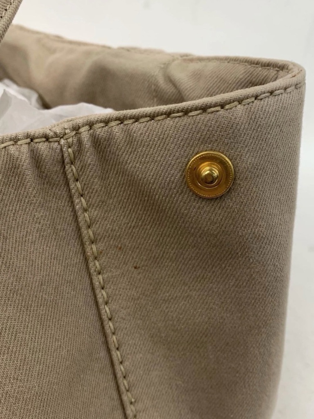 Prada Khaki Handbag Canapa tote - Picture 6 of 9